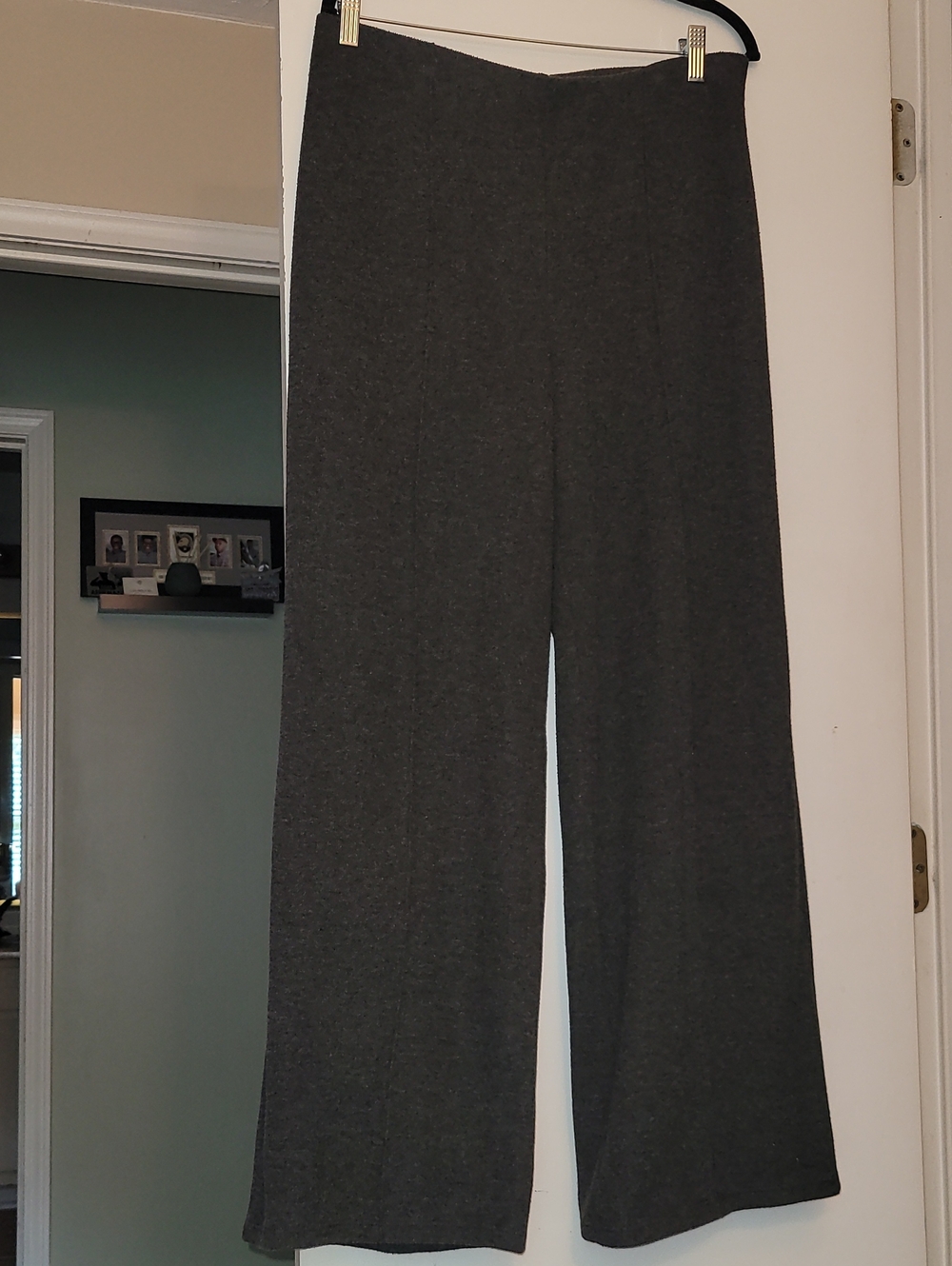 H&M Charcoal Gray Straight-Leg Knit Pants